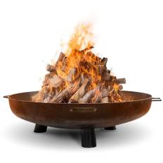 Moodz Fire Bowl 60 cm - Eldskålar för trädgården - Eldstad utomhus & eldfat - Eldskål med valfritt grillgaller av högkvalitativt cortenstål - Eldkorg för trädgården - 60x60x16cm med handtag