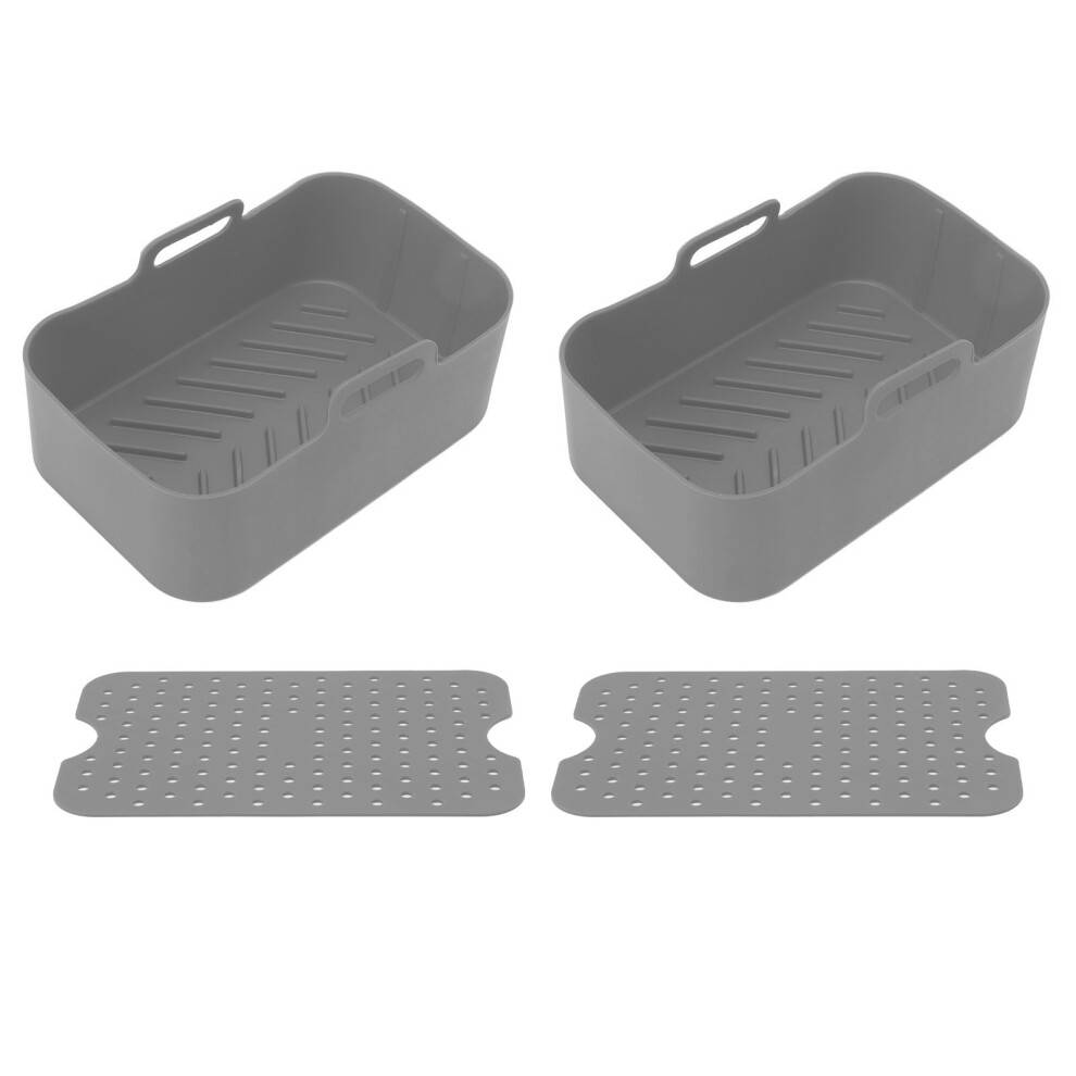 Varmebestandig silikone til Ninja Foodi Dual, silikone airfryer-gryde, non-stick overflade, nem rengøring, airfryer-tilbehør, forbedrer