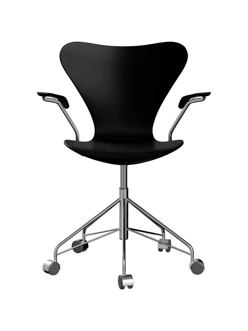 3217 Serie 7 Kontorstol af Arne Jacobsen Uden polstring / Lakeret / Sort - Jacobsen Plus