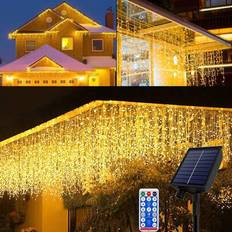 Solar Fairy Lights Outdoor, 5M 200 LED Solar Fairy Lights med fjärrkontroll timer 8 lägen Vattentät Solar Fairy Lights Julbelysning för trädgård Balko - 15M 600LED varmvit