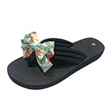 Mashaouyo damsandaler, sommar, tofflor, tåseparator med rosetter eller blommor, platt, halkfri, plattform, pantoletter, strandsandaletter, fotkorrigering, sandal, romersk flip-flops, mode, Grön, 40 EU