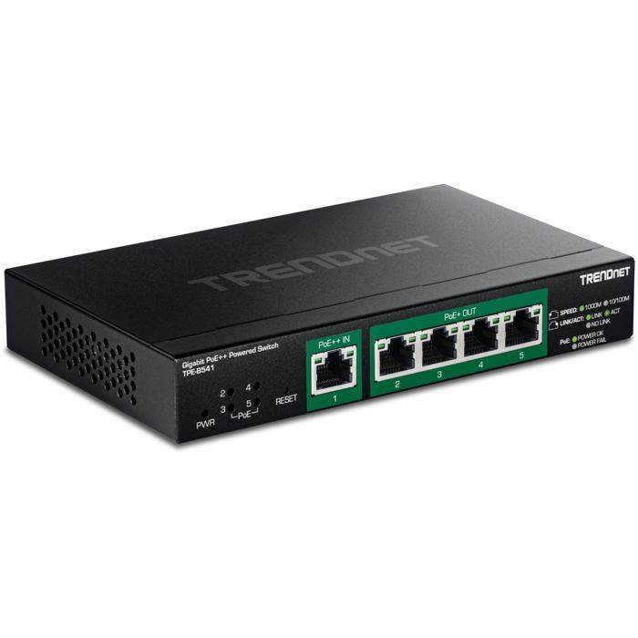 Network Switch - TRENDnet - TPE-B541 - 5 Ports Gigabit PoE++ - 60W - Lifetime Protection