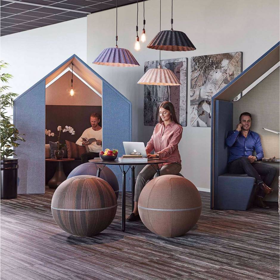 Ljudabsorberande rum The Hut - Med frontskärmar och kabelkanal, Textil Mole 13 (Brun)
