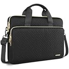 DOMISO 17,3 tums laptopväska herr laptopväska business laptopväskor laptopfodral notebookväska dam för 17 tum HP Lenovo Asus Acer Notebook skyddsfodral, svart