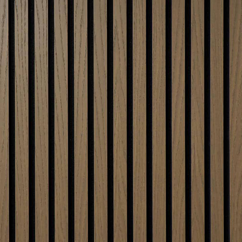 Akustikpanel Wood on wall Ek Gråbrunlackad