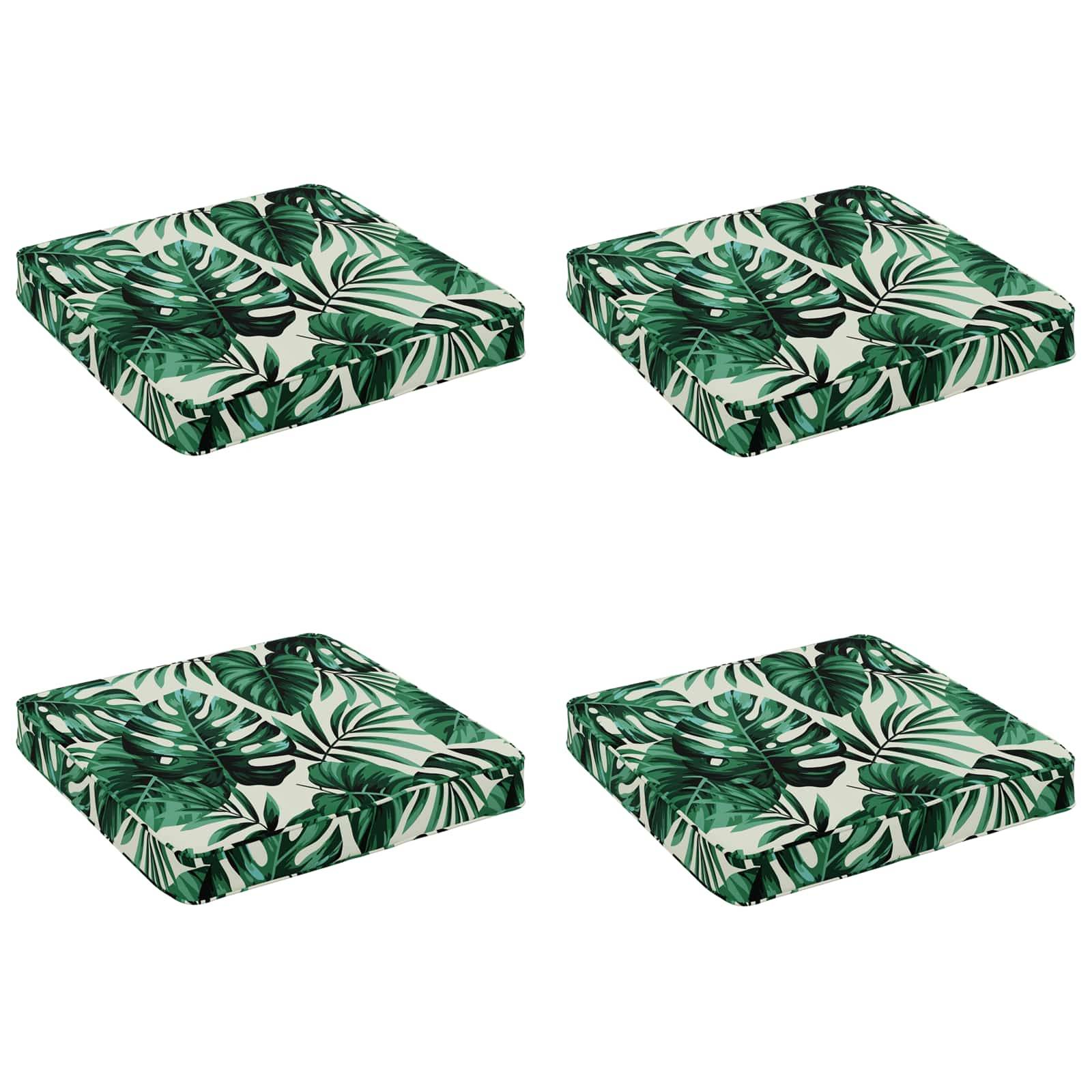 vidaXL 4-delade Sittdynor VUGHT 4 st 100% Polyester Bladmönster