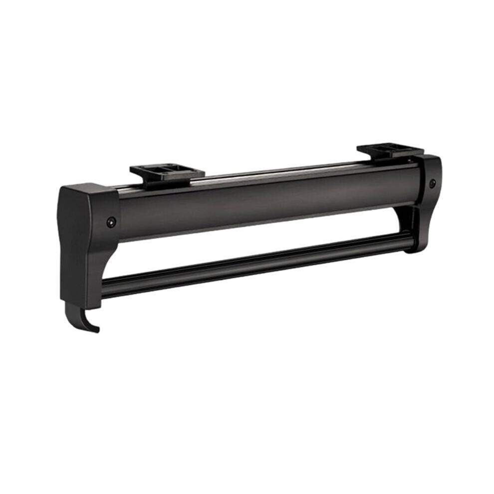 Top Mount Adjustable Wardrobe Clothing Rail Heavy Duty Pull-Out Closet Rod Wardrobe Hanger Rack Bar Slide Black