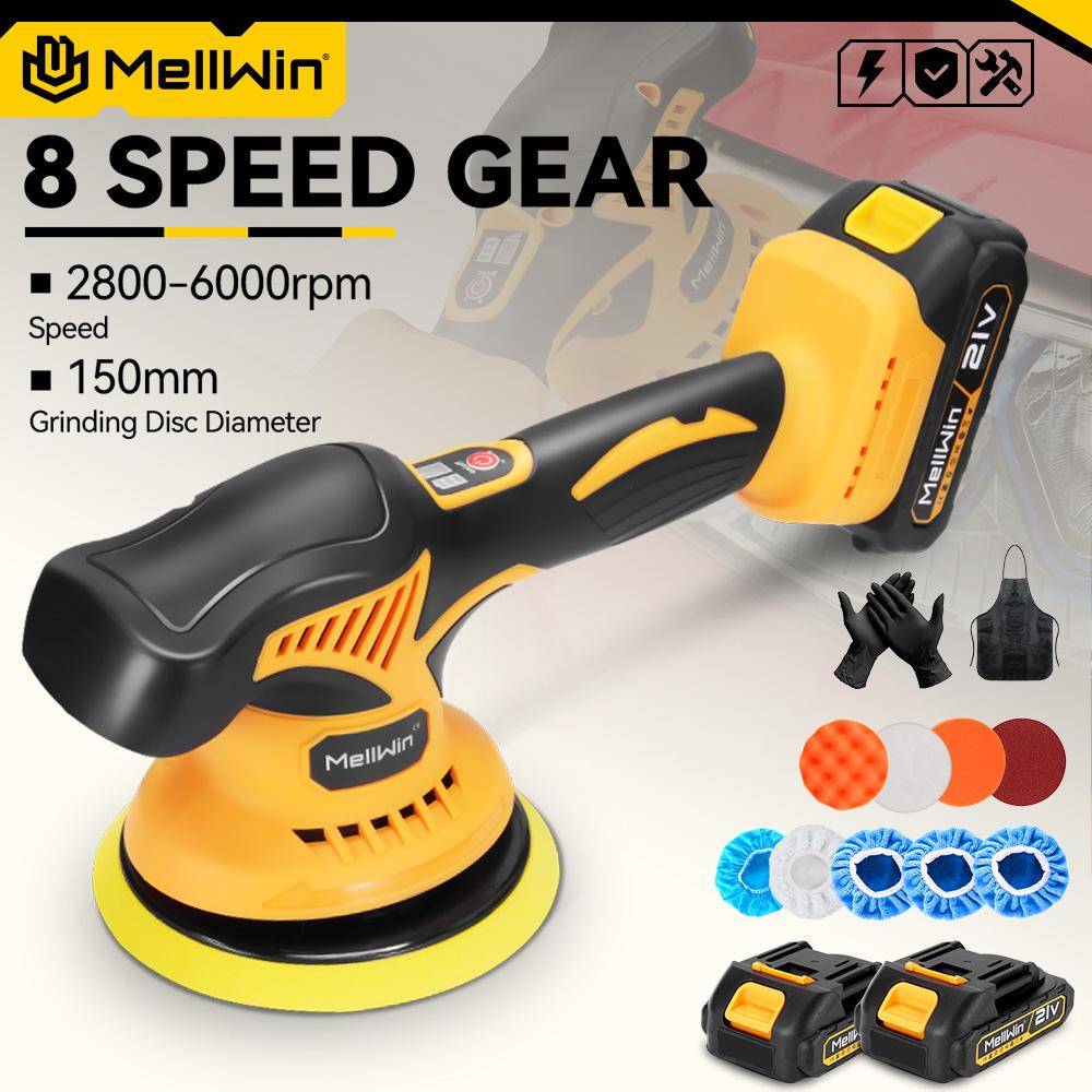 150mm Sladdlös Elektrisk Bilpolermaskin 8 Justerbar Elektrisk Vaxning Slipning Försegling Glaseringsverktyg För Makita 18V Batteristift 2 Battery Set