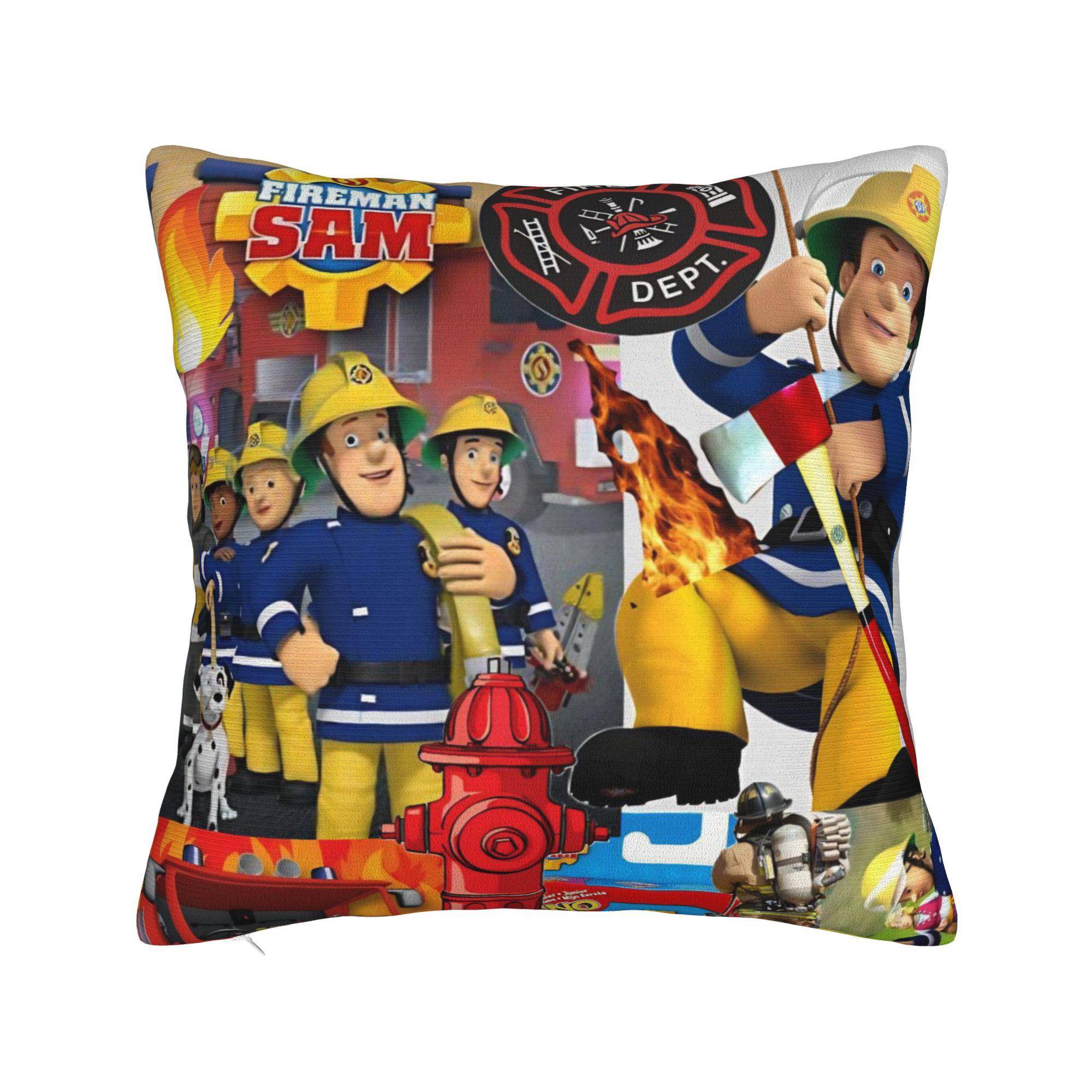 Brandman Sam Kuddfodral Polyester Kuddfodral Gåva Barn Filmer Hjälte Kuddfodral Bil Dropshipping 40*40cm