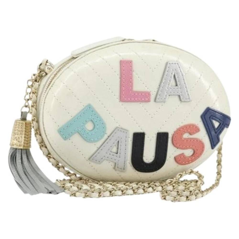 Chanel Vintage Pre-owned Vintage Skuldertaske - Vintage - Dame - Hvid - ONE SIZE - Uld