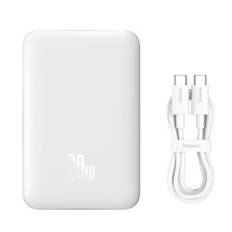 Mini powerbank 10000mAh med induktiv opladning MagSafe PD 20W hvid