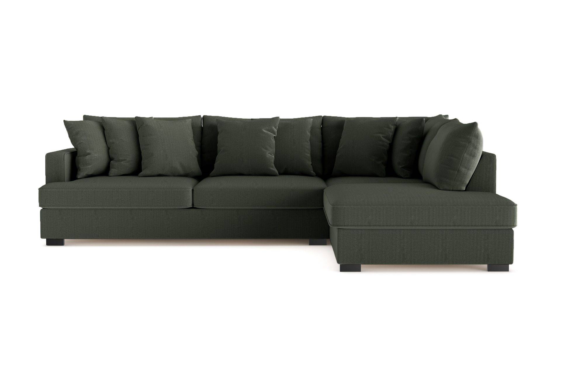 Scandinavian Choice Rossita 4-sits Högervänd L-formad Djup Schäslongsoffa i Manchester - Mörkgrön 4 sits soffa med divan Grön