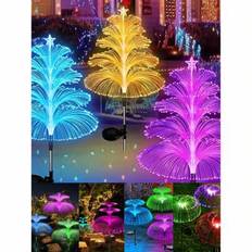 1 st Solar Trädgårdslampor, 7 färgskiftande utomhus Vattentät Enkel/Dubbel/Tre Layer Manet Solar Flower Lights, Det finns två/fem våningar dekorerade (Multi-size)