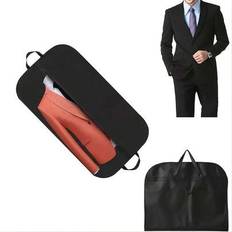 1PC Elegant Black Suit Garment Bag - Portable & Foldable Dress Storage Bag For Travel, Polyester, Zippered Dustproof Organizer With Shoulder Strap, Id - Black - 1PC Suit Cover 60*120CM,1PC Suit Cover 60*100CM