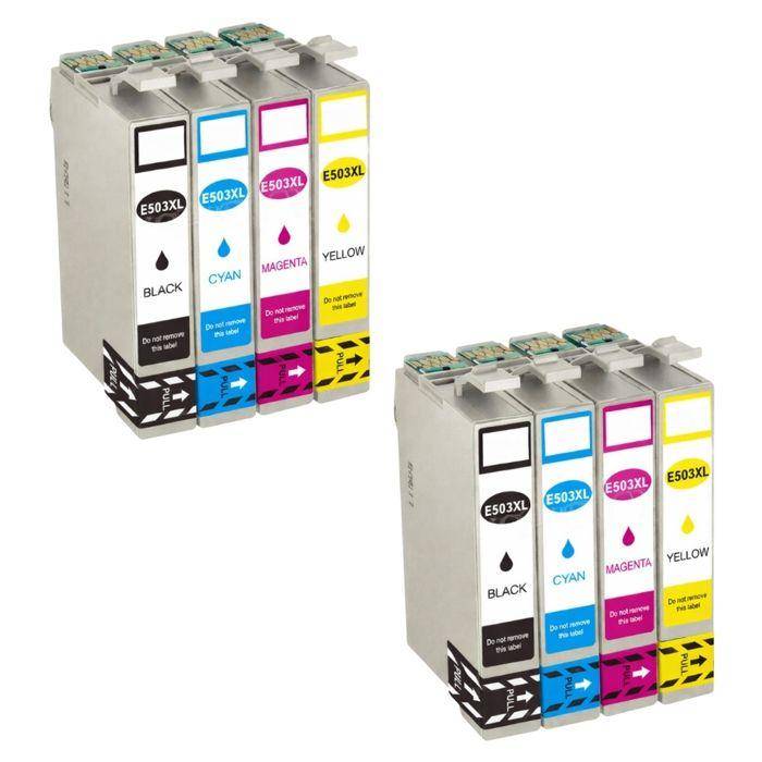 Paket med 8 Kompatibla Bläckpatroner - SHOP-STORY - EPSON 503 XL - Hög Kapacitet - Optimal Tillförlitlighet - Bläckstråle