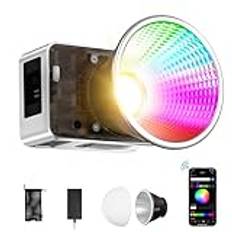 ZHIYUN RGB videolampa Molus X60 RGB [Officiell] 60 W, 2700K-6500K dimbar, full färg CRI 95, TLCI 98, bärbar LED COB-kamerabelysning med diffusor kupol reflektor för fotografering livestreaming