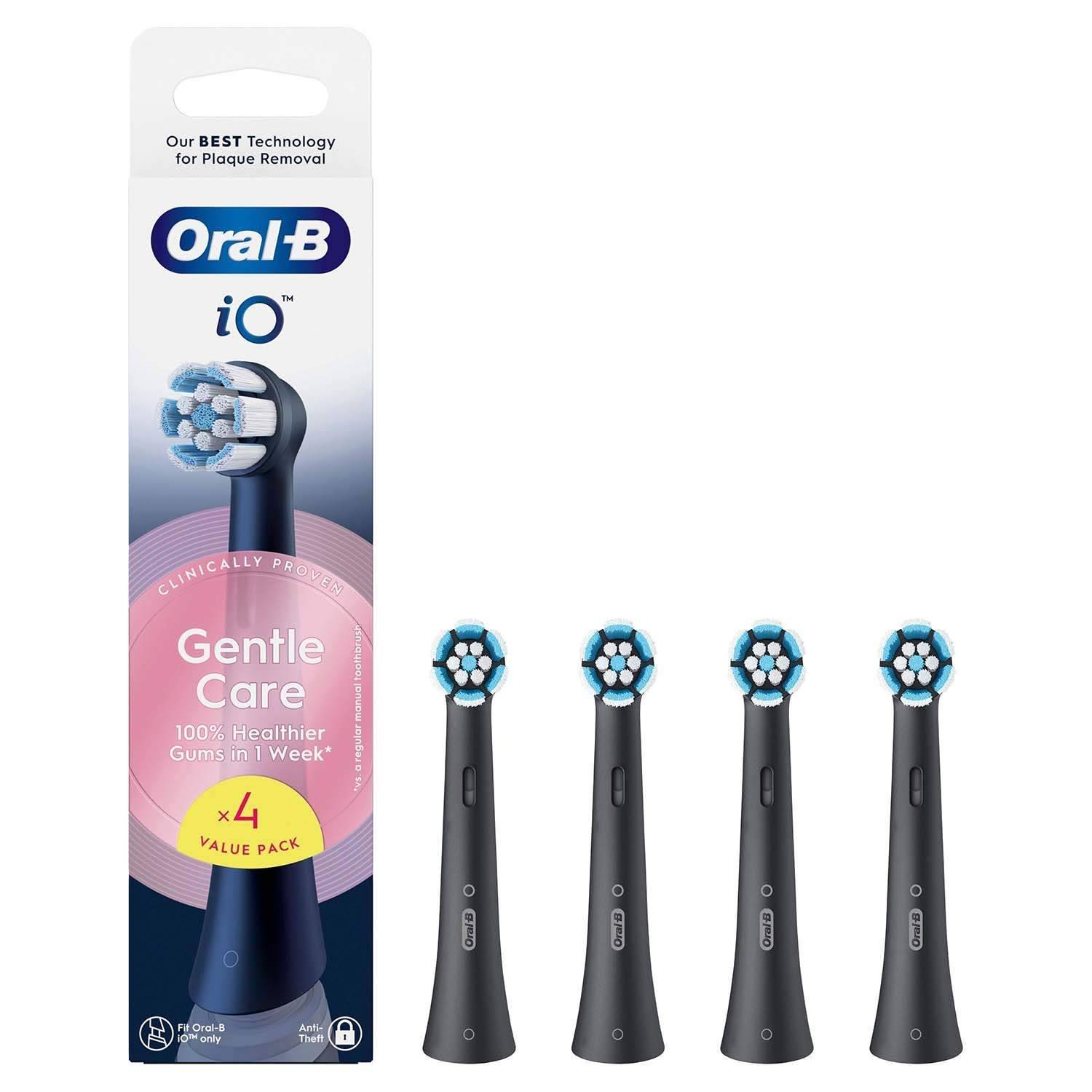 Tandbørstehoveder – Gentle Care, Sort, 4-pak