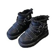 YANFJHV skor vattentäta barn bekväma varma fodrade casual skor sport skor utomhus barn baby, svart, 32 EU