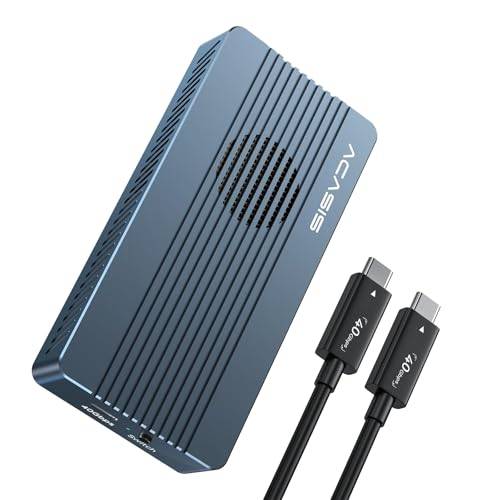 ACASIS 40Gbps M.2 NVMe SSD Enclosure, with Cooling Fan, 405 Pro for M1 M2 Pro/Max, Compatible with USB 4/3/USB3.2/3.1/3.0/2.0, M.2 Enclosure Support SSD 2280/2260/2242/2230 B+M M-Key