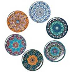 BOHORIA® Premium designunderlägg (set om 6) – dekorativa underlägg för glas, koppar, vaser, ljus på ditt matbord av trä, glas eller sten (rund | 9 cm) (Jumeirah)