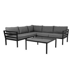 Weldon hörnsoffa aluminium svart