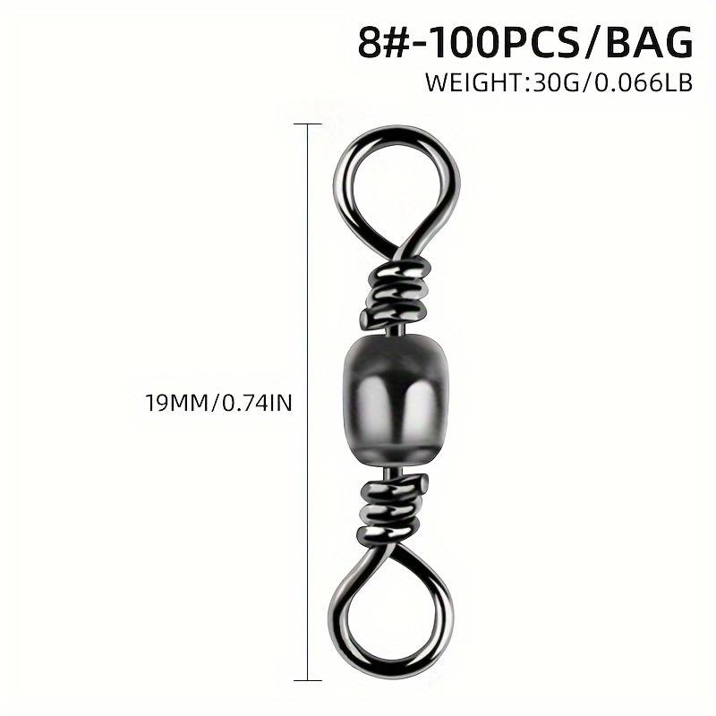 100pcs/bag Fishing Barrel Swivels Solid Ring Barrel Fishing Swivel Connector Black Nickle Saltwater Fishing Tackle