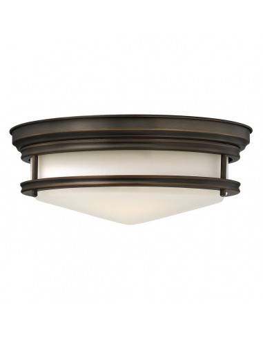 HADLEY Badeværelselampe i stål og opalglas Ø35,6 cm 3 x E27 - Antik olieret bronze/Opalhvid