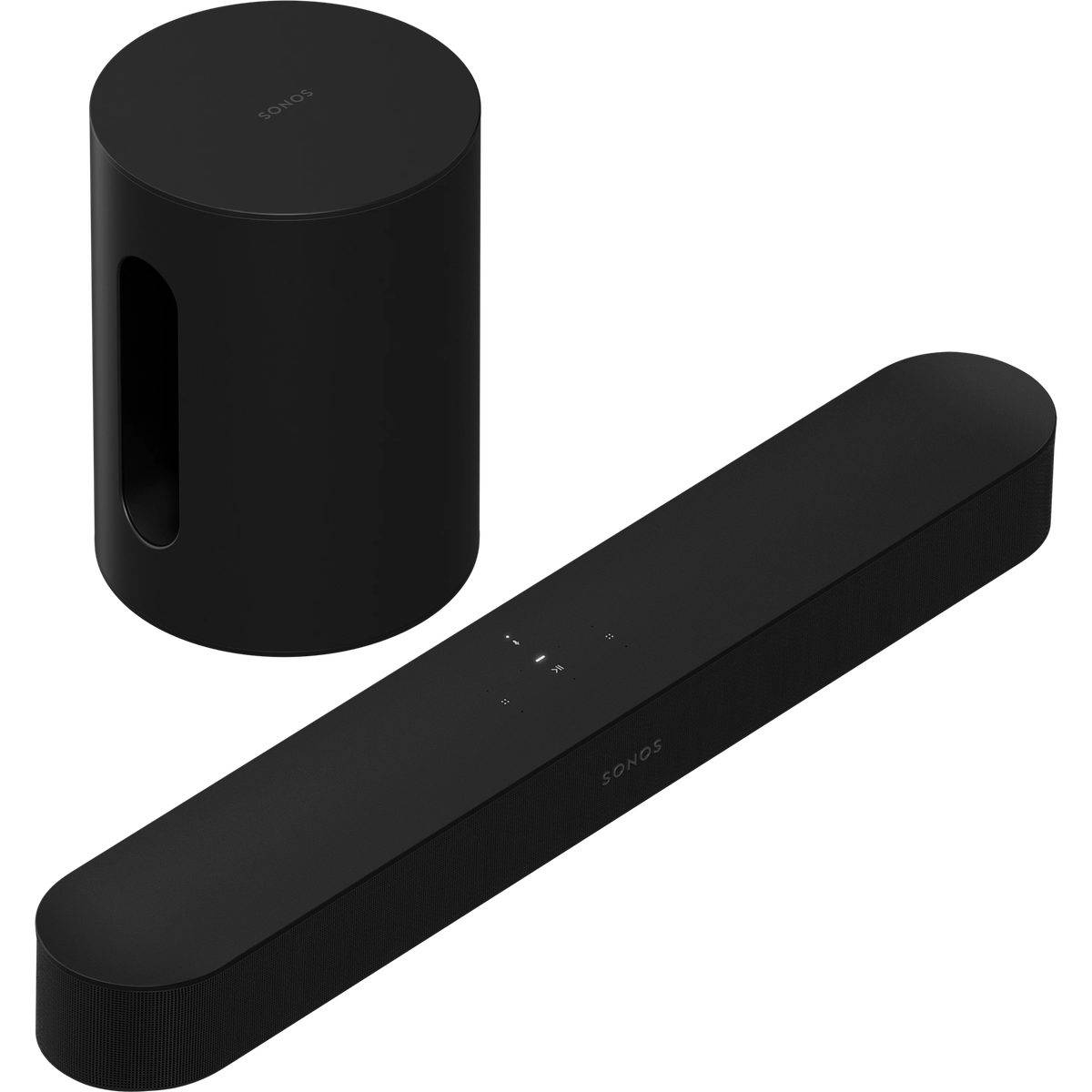 Sonos Pack Beam (gen 2) + Sub Mini sort - Soundbar, Dolby Atmos, Dolby TrueHD, Dolby Digital Plus, AirPlay 2, Wi-Fi, Subwoofer inkluderet