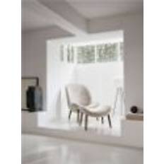 Vipp 466 Lodge Lounge Chair H: 91,5 cm - Dark Oak/Curly 09 Off-white