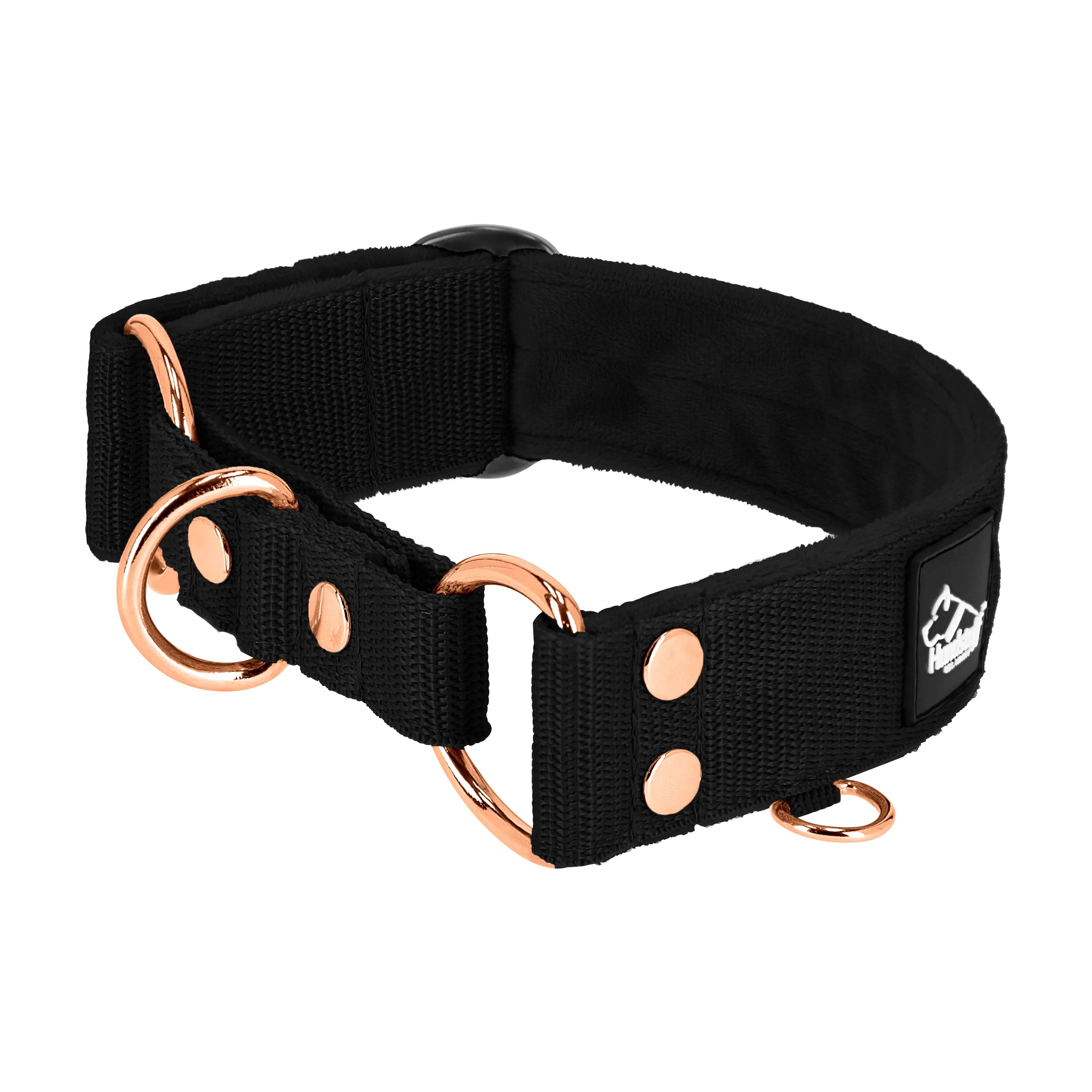 Martingale Rose Edition Svart - Brett fodrat halsband halvstryp - Default Title