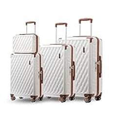 Sea Choice Bagageset 3 delar Set Med 4 Resväskor i Hårt Skal med TSA-lås 4 Spinnhjul Resväska