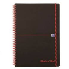 Oxford Black'n'Red spiralblok PP A4 kvadreret