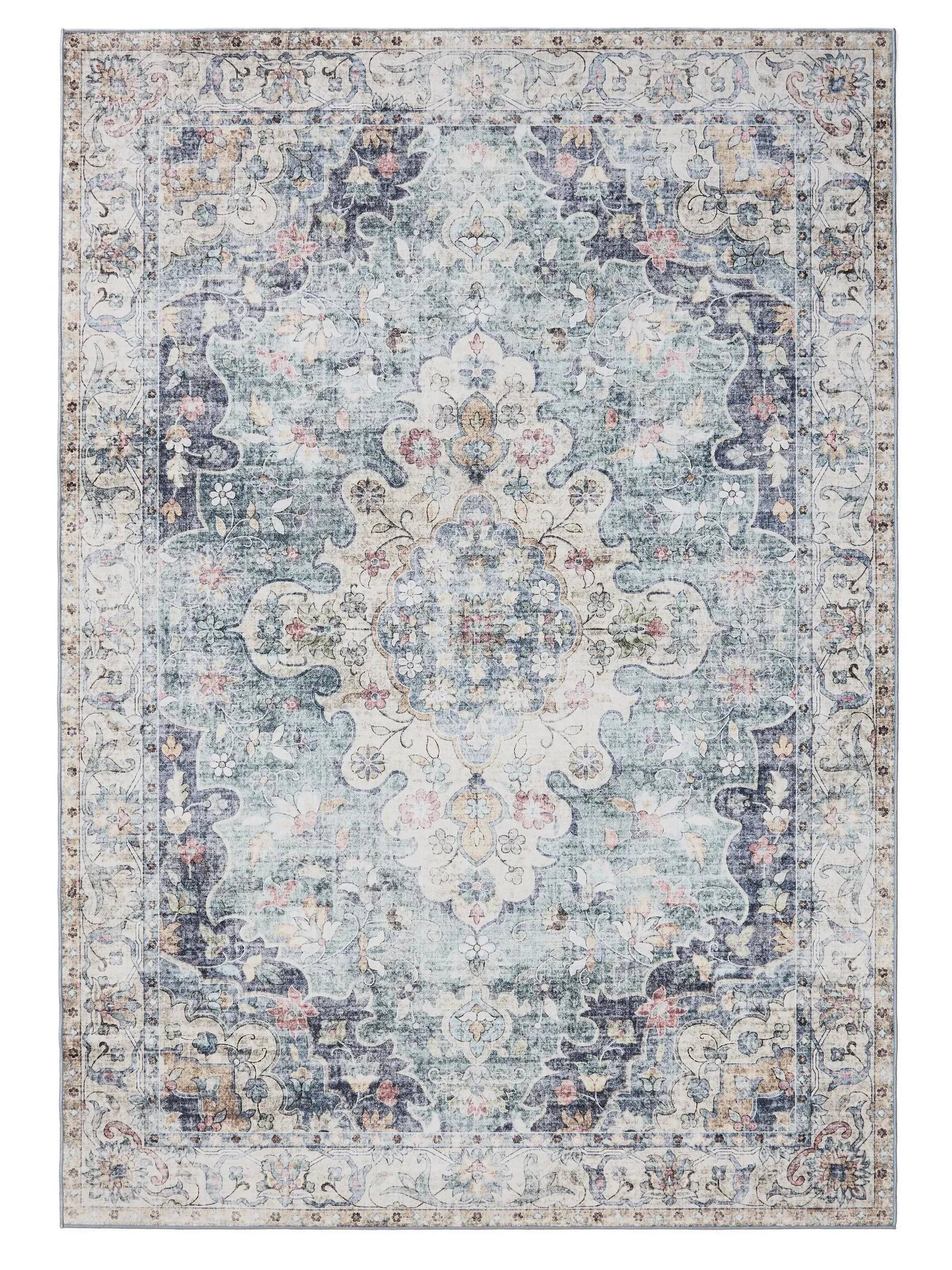 ATLAS Blå Vaskbart Tæppe - Rektangulær / 300x400 cm / Blå