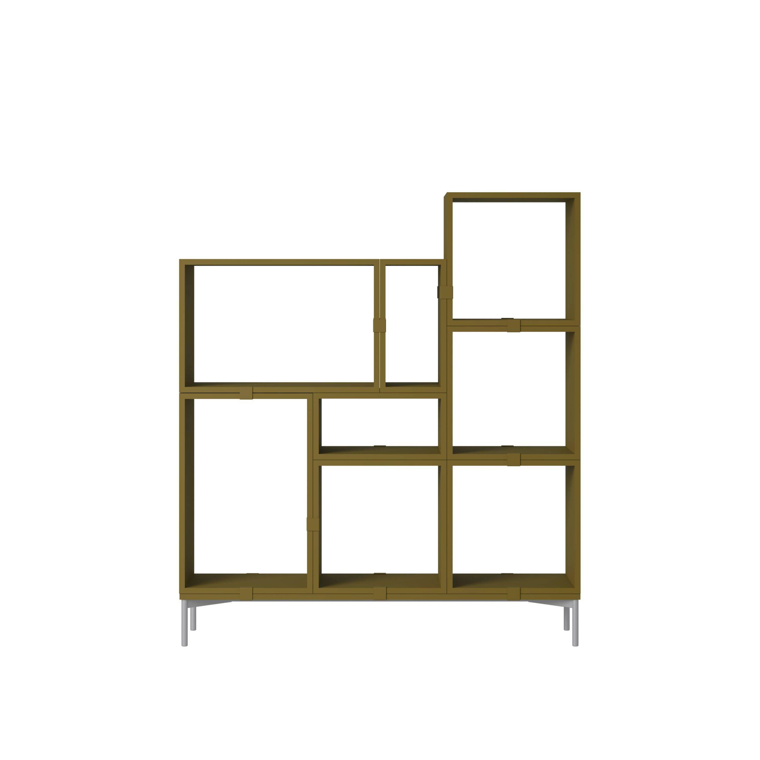 MUUTO - Stacked Opbevaringssystem Bookcase 5, Brown Green.