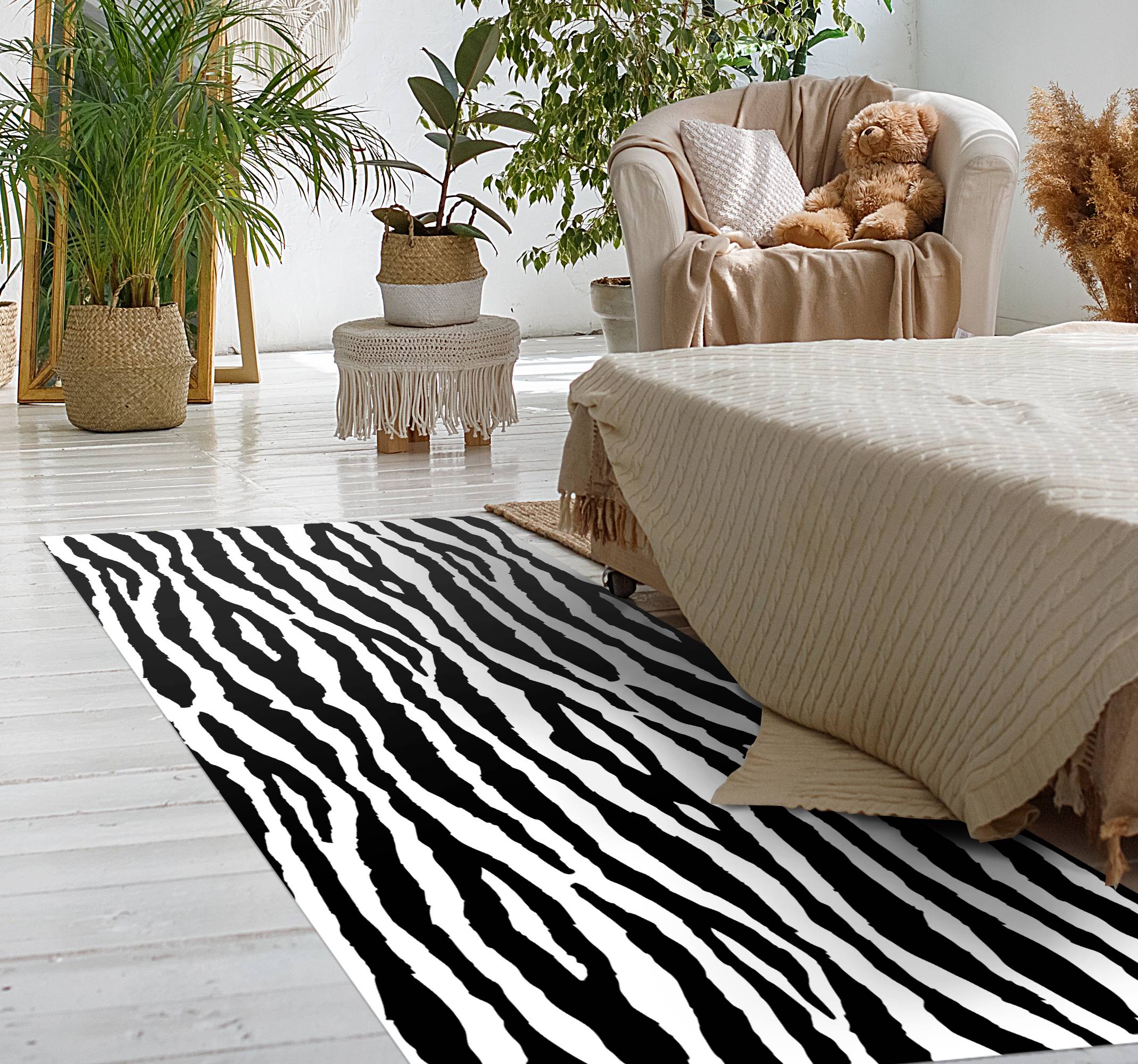 Zebra ränder djur tryck matta