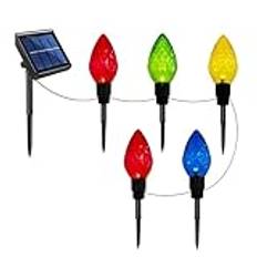 Doiyislem Solar gångvägsljus utomhus, utomhusvägsljus | 5X Dekorativa Solar Garden Stake Lights | Juldekorationer, Solar Garden Light, Landscape Path Lights för uteplats, gräsmatta, gård