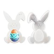 Easter Bunny Silicone Mold | Bunny Candle Holder Mold | Silicone Candle Mold | Non-Stick Silicone Mold | Easter Craft Mold Versatile Crafting Mold Silicone For Plaster, Epoxy Resin, Candle, Concrete