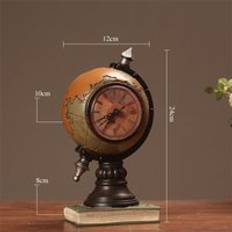 Amerikansk retro heminredning m&#xF6;bler v&#xE4;rlden form bordsklocka vardagsrum tv sk&#xE5;p dekorativ klocka kontor skrivbords ornament - Gul