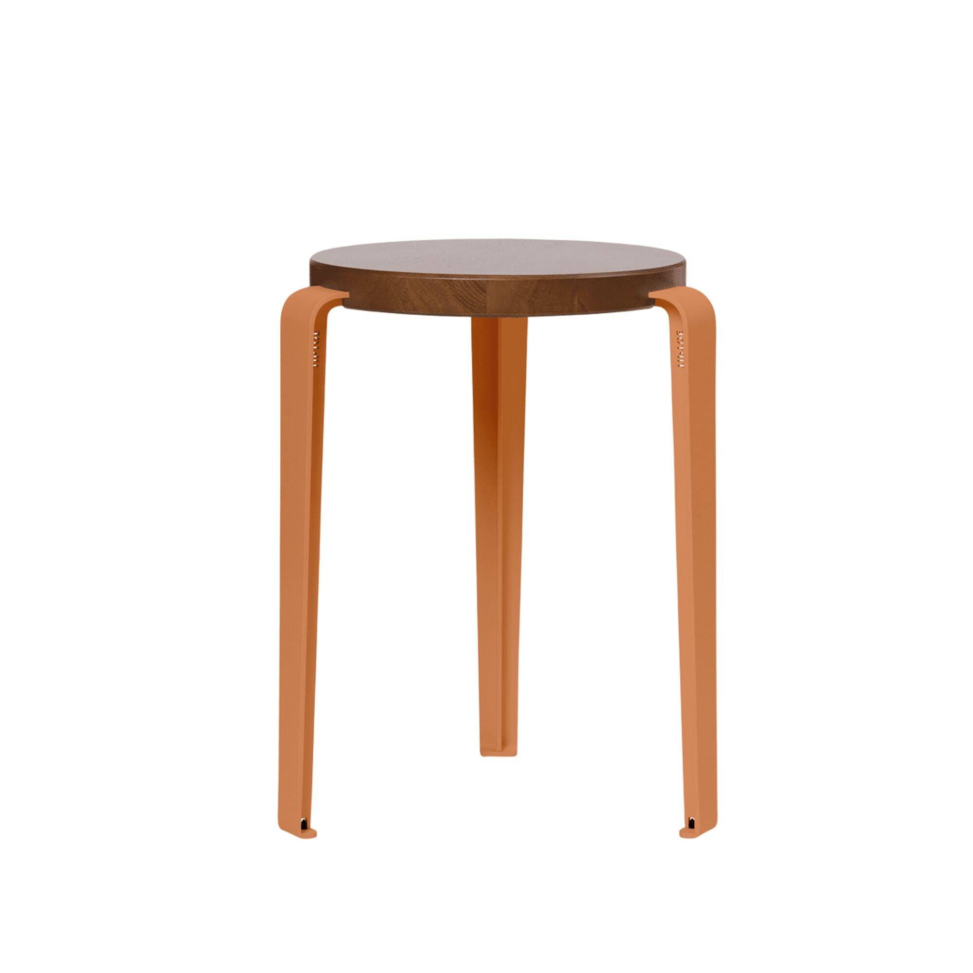 LOU Skammel Farvet Egetræ/Tangerine Red.