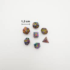 Mini Festive Moasic Yellow UV Reactive Dice Set - Rollespilsterninger - Chessex