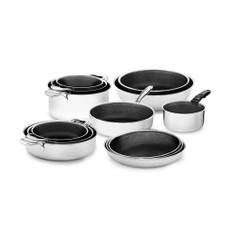 Handleless 13-pcs mixed cookware set with detachable handle