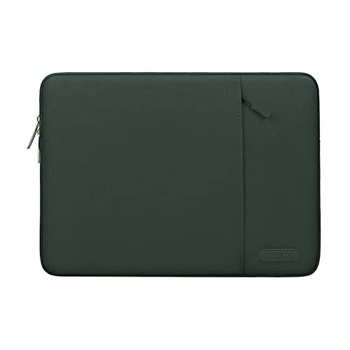 MOSISO Laptopfodral Väska Kompatibel med MacBook Pro, MacBook Air, Notebook Computer, Polyester Vertikal Fall Omslag avec Ficka, Midnattsgrön
