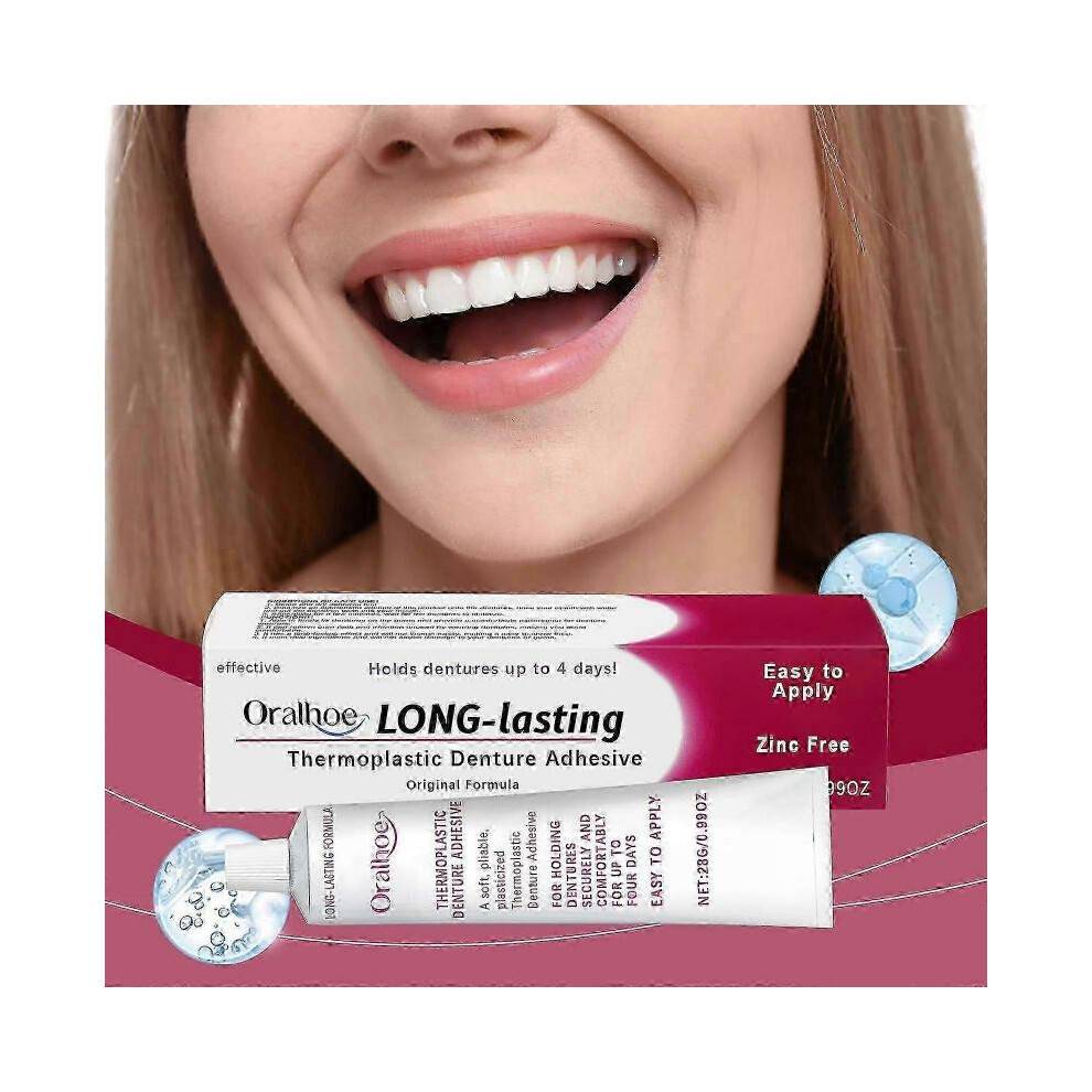 (2pcs) Denture Adhesives,Thermoplastic Denture Adhesive for Refitting and Tightening Loose DenturesHold Dentures for Up to 4 Days
