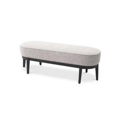 Jarrett bänk bouclé grey - Grå / Svart (L: 132 x B: 45 x H: 47 cm)