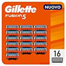 Gillette Fusion 5 rakblad för män, 16 delar med 5 blad, oöverträffad delikatess, glidande rakning med smörjremsa, upp till 1 månad rakning med 1 blad