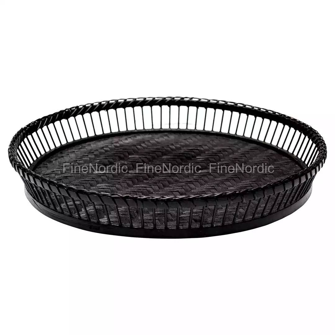 GreenGate Willow Tray - Black - Round