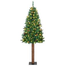 vidaXL Slankt Juletræ Grøn 77 x 77 x 210 cm PVC