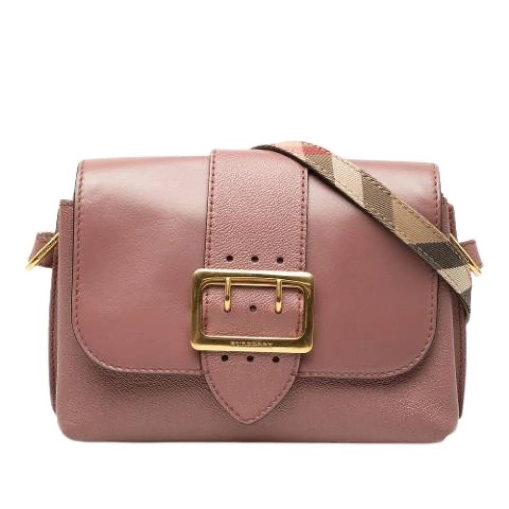 Burberry Vintage Pre-owned Medley Buckle Crossbody Bag - Vintage - Dame - Lyserød - ONE SIZE - Uld