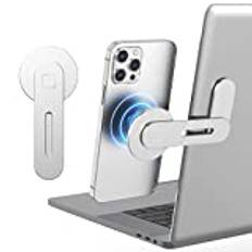 MoKo Magnetic Phone Holder, Adjustable Laptop Stand Foldable Laptop Phone Mount, Computer Monitor Expansion Bracket for Mobile Device, Silver