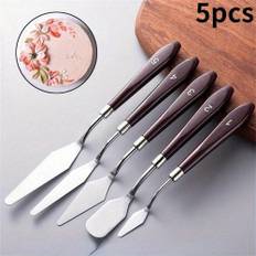 5PCS/Set Stainless Steel Cake Spatula Set - Buttercream Fondant Decorating Tools For Smooth Icing Pastry DIY Cake Decoration Scraper 5pcs